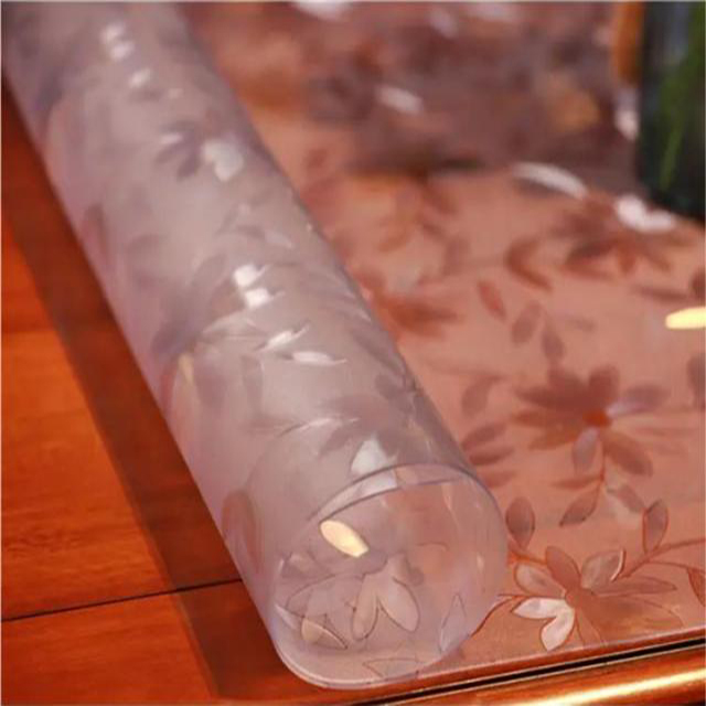 Couverture de Table en vinyle Transparent de haute qualité, feuille de PVC transparente en relief, HM-006