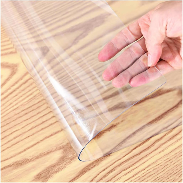 Rouleaux de feuilles de nappe en PVC, verre souple Transparent, résistant aux hautes températures, vinyle Transparent, HM-005