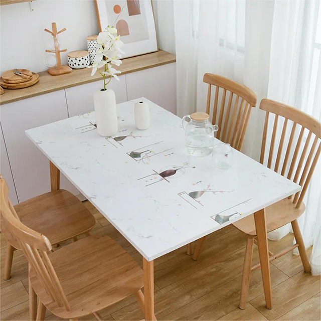 Nappe de Noël jetable en PVC, résistante à l'huile, couverture de Table en plastique, en rouleaux, HM-045