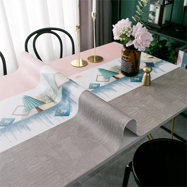 HM-037 vente en gros de couvertures de Table en plastique, protecteur imperméable, nappe résistante à l'huile