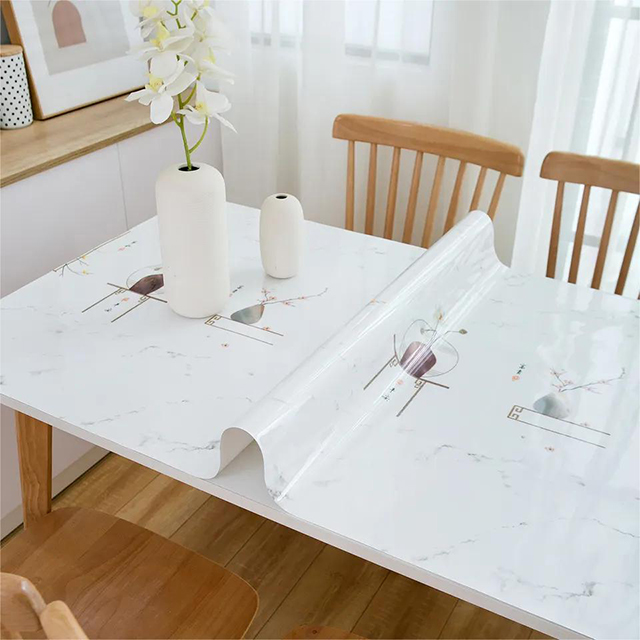 Nappe de Noël jetable en PVC, résistante à l'huile, couverture de Table en plastique, en rouleaux, HM-045