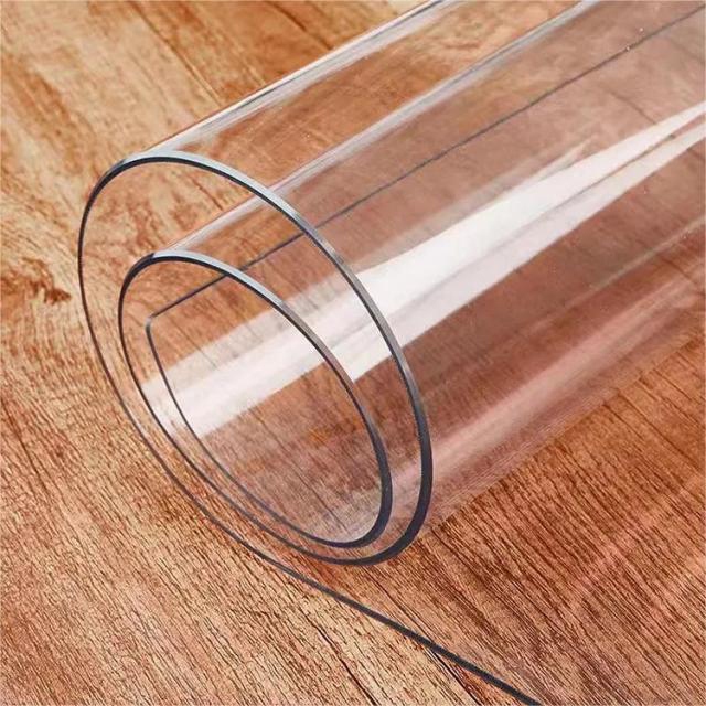 Rouleaux de feuilles de nappe en PVC, verre souple Transparent, résistant aux hautes températures, vinyle Transparent, HM-005